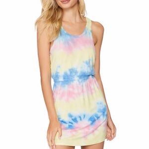 SPIRITUAL GANGSTER Day Off Dress S Tie-Dye Sleeveless Racerback Scoop Neck Mini